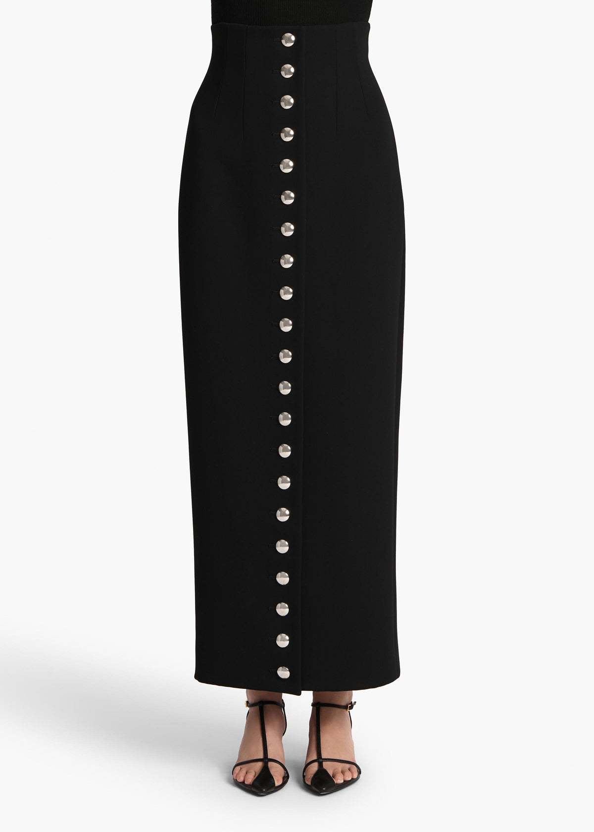 Khaite Brynlee Crepe Maxi Pencil Skirt In Black