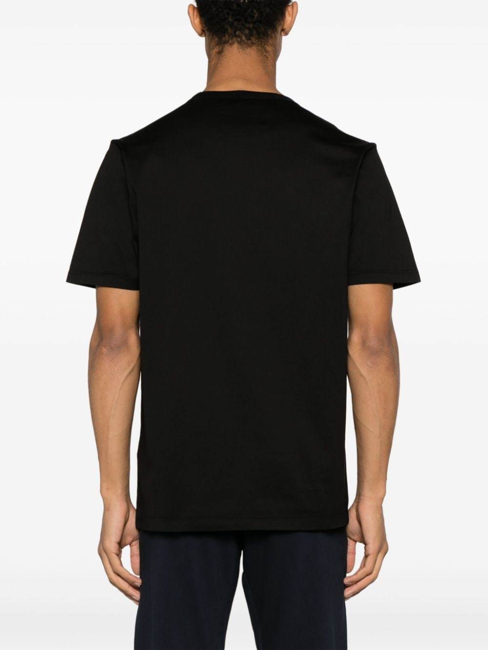 C.p. Company Blue T-shirt With Logo Printed On The Front In Black