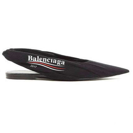 Balenciaga Knife Pointed Ballet Shoes In Black
