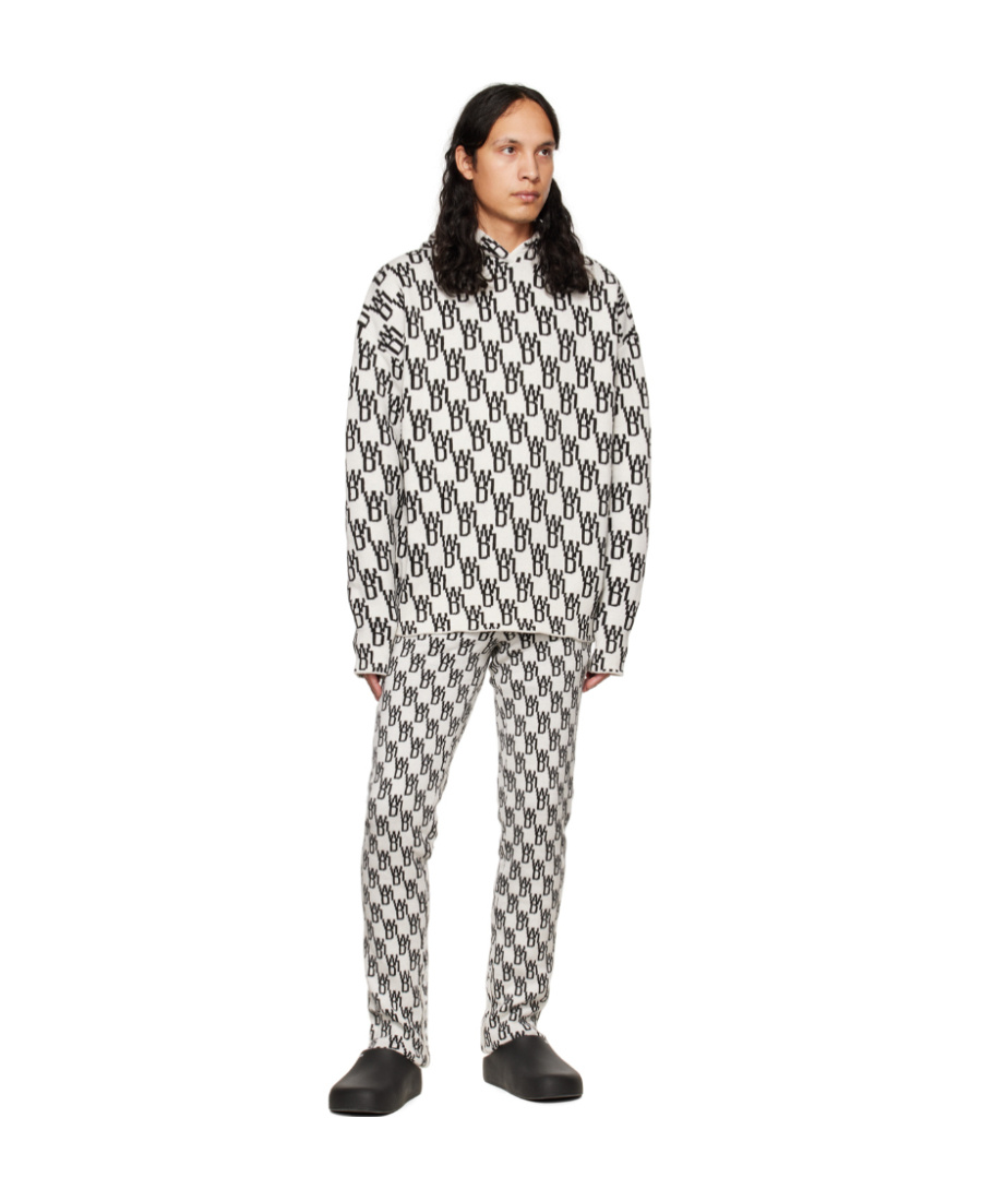 We11 Done Off-white Graphic Hoodie In White