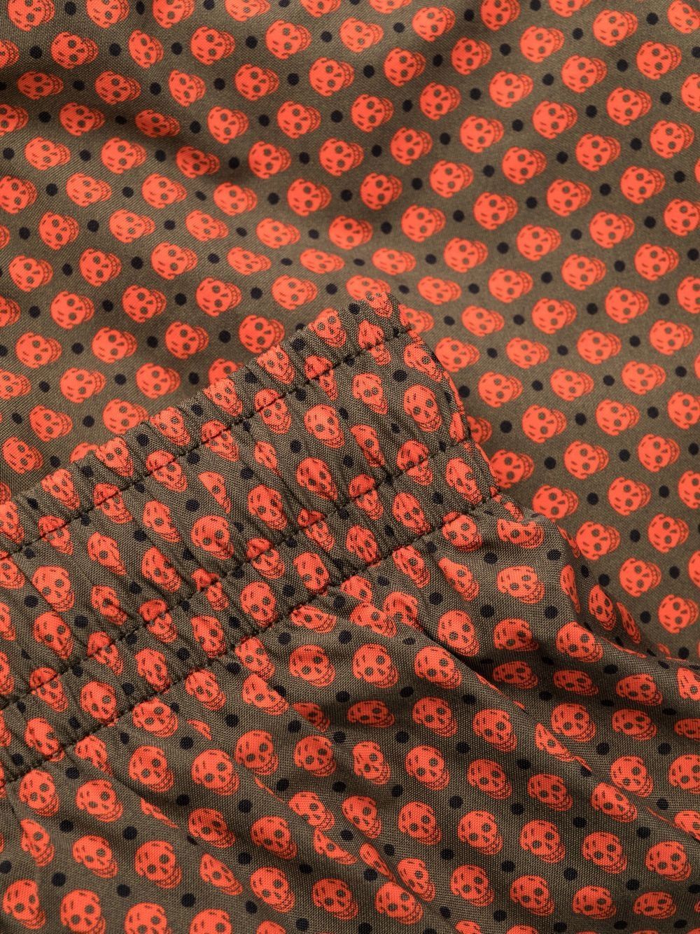 Alexander Mcqueen Skull Pattern Swim Shorts In Brown