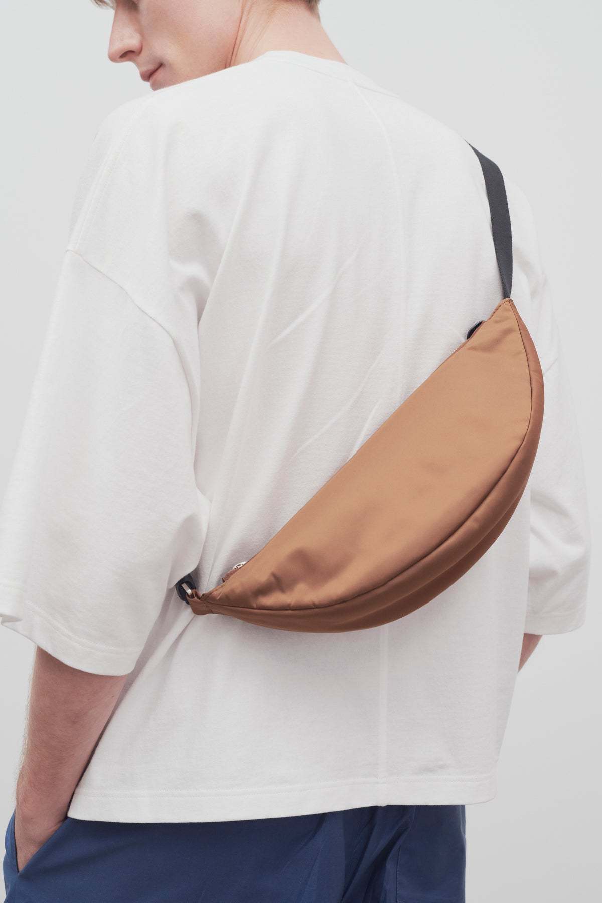 The Row Caiden Zipper Underarm Bag In Brown