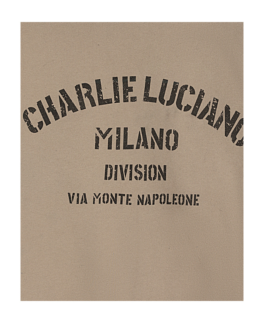 Charlie Luciano Logo Hooded Hooded Hoodie In Brown