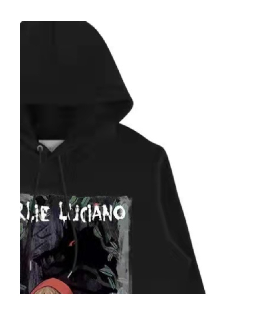Charlie Luciano Black Hooded Hoodie In Black