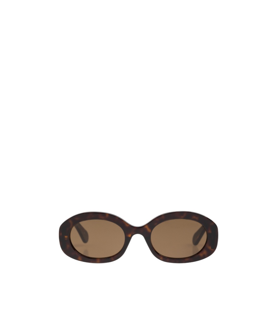 Chloé Oval-framed Sunglasses With Logo-lettering In Brown