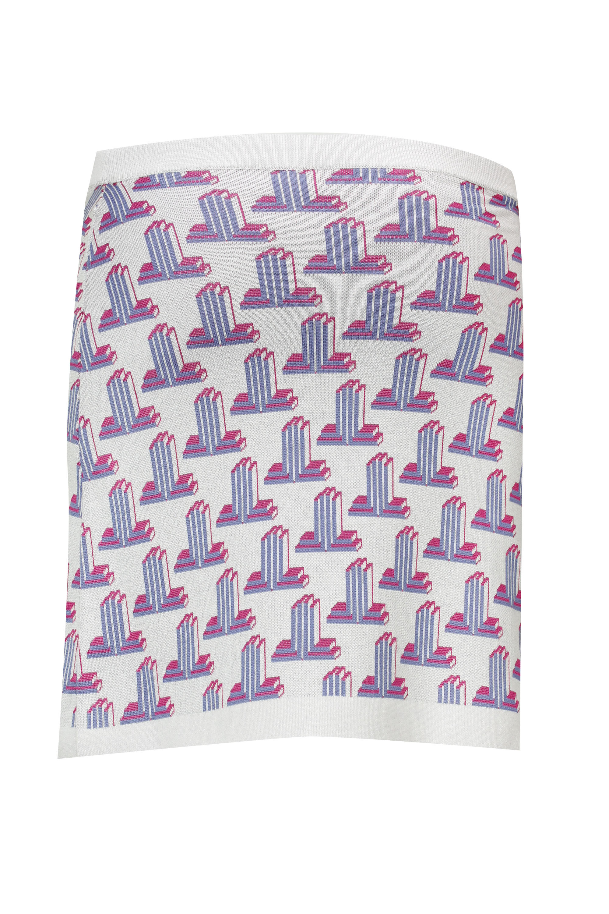 Lanvin Geometric-monogram Knitted Mini-skirt In White
