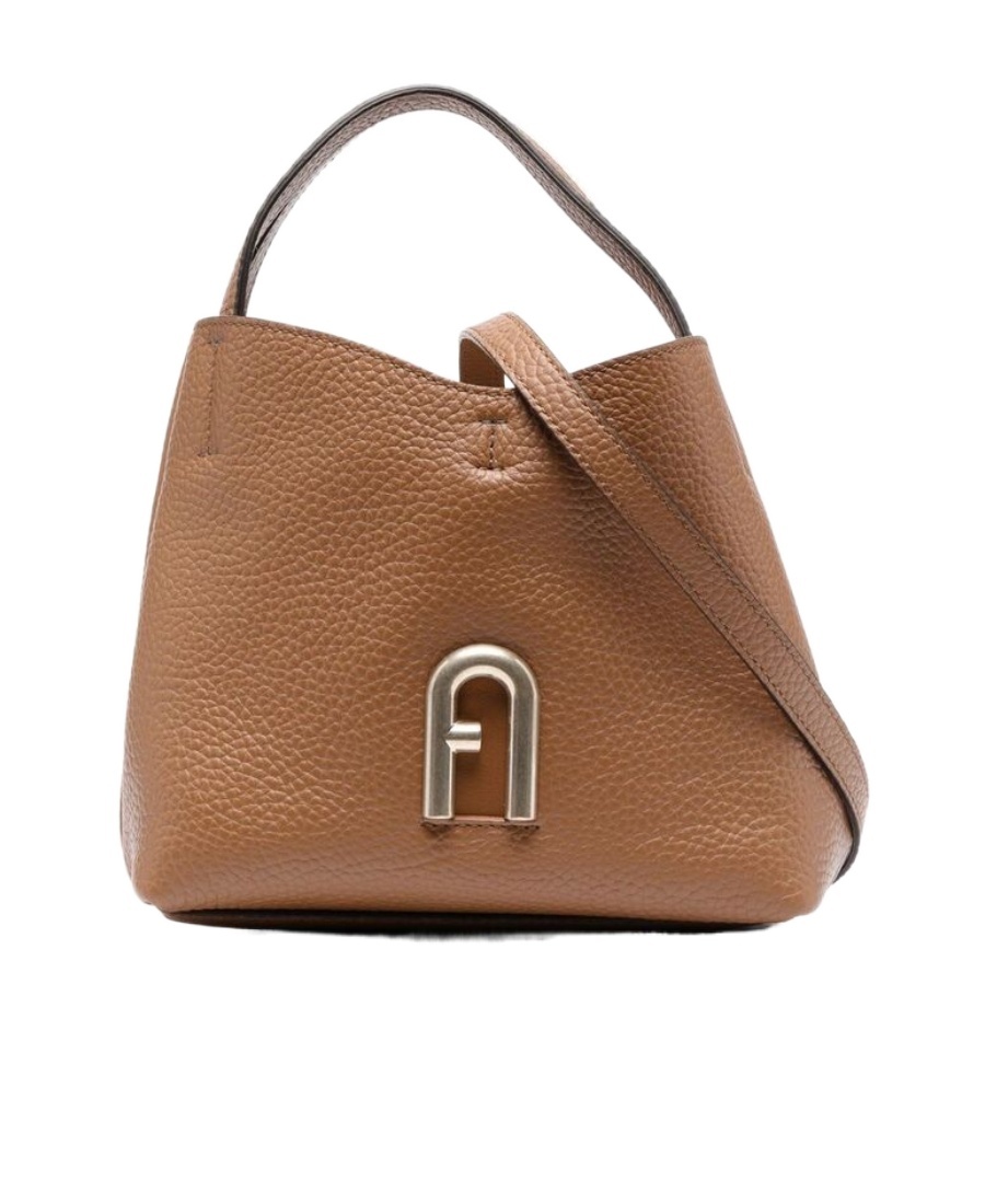 Furla Logo Top-handle Bucket Bag In Brown
