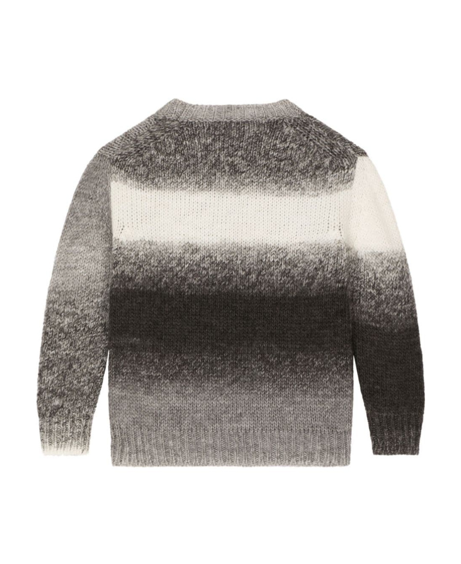 DOLCE & GABBANA DOLCE  GABBANA KIDS LOGO TAG ROUND-NECK OMBRÉ KNIT PULLOVER