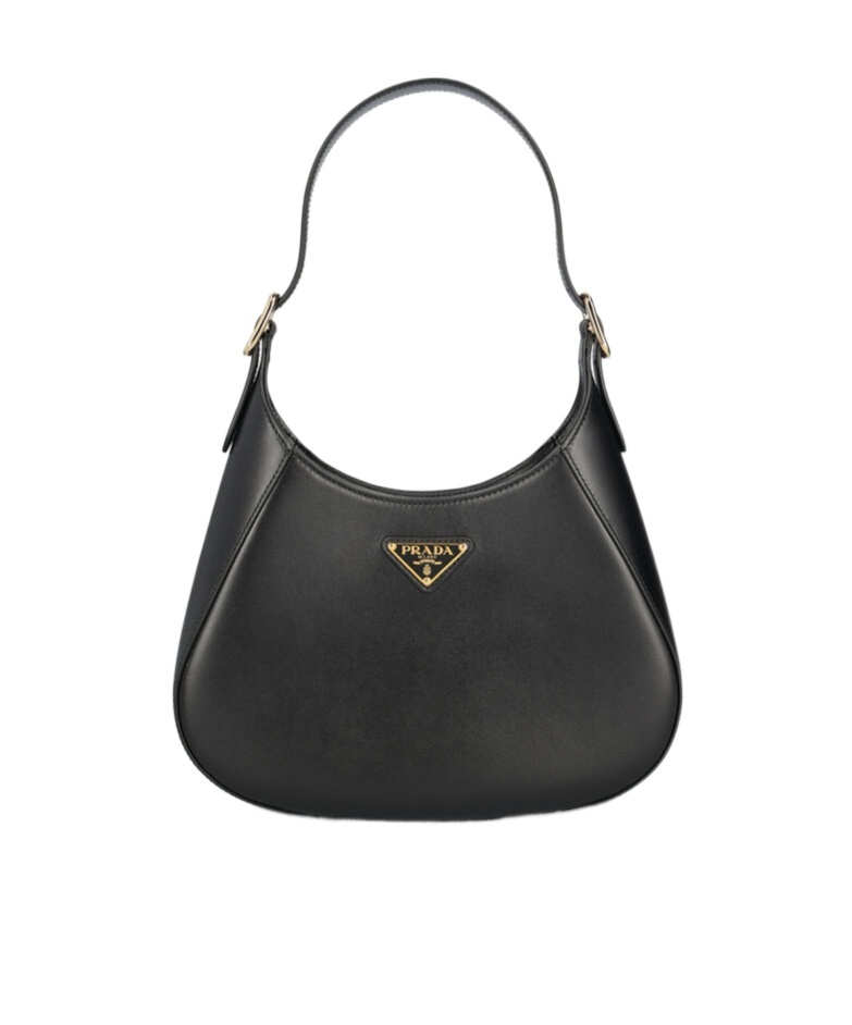 Prada Structured Black Shoulder Bag With Aesthetic In Black