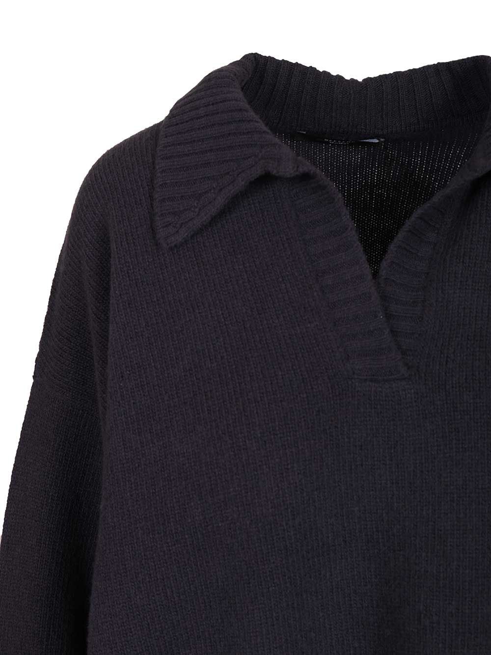Weekend Max Mara Agre Polo Vest. Uomo Knitwear Blue In Black