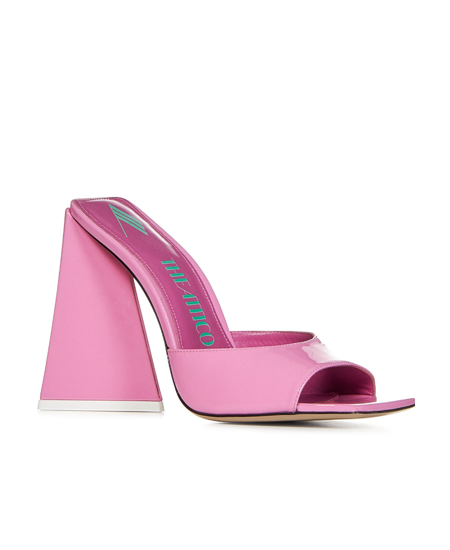 Shop Attico Devon  115mm Leather Mules In Pink