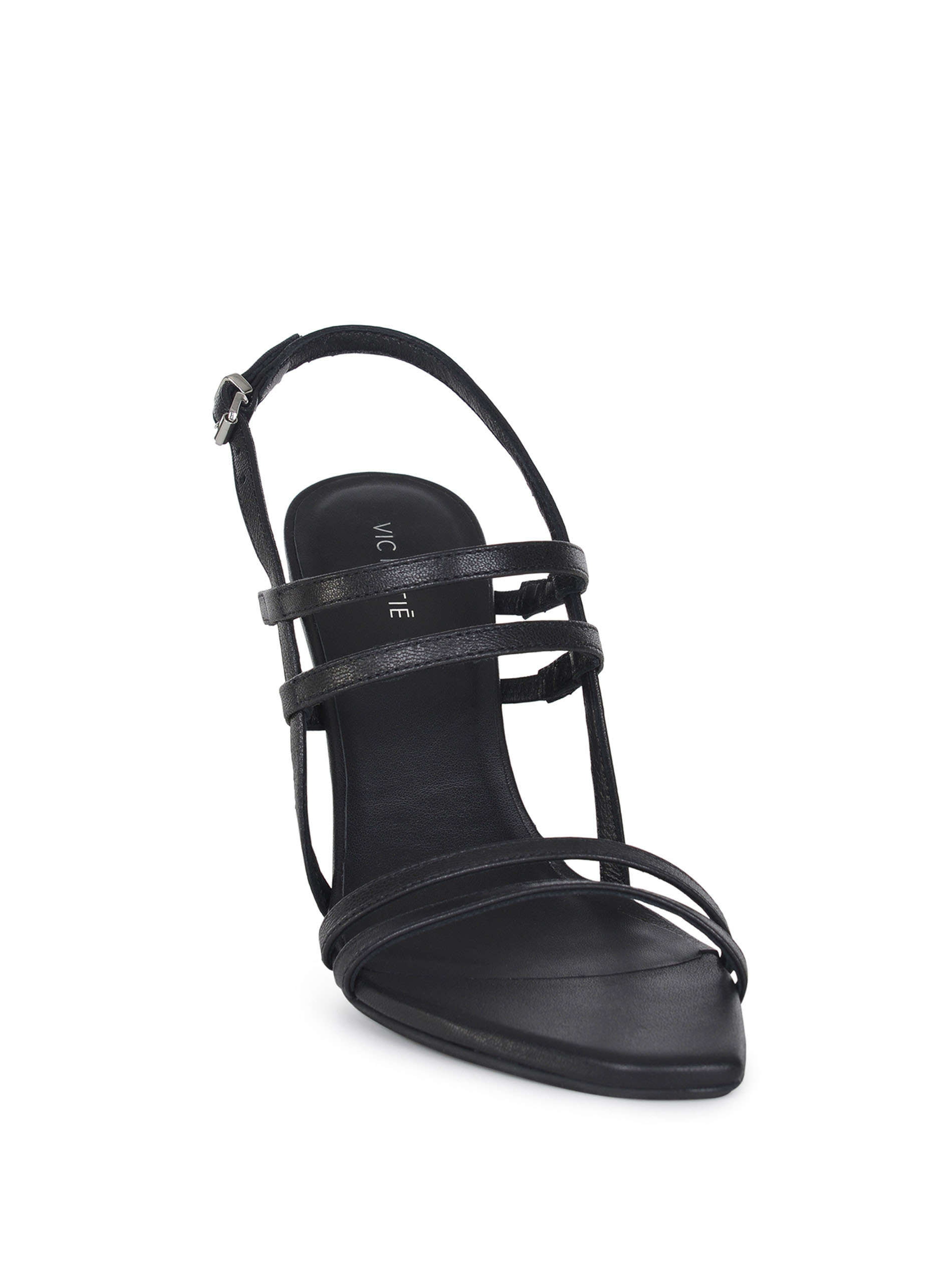 Vic Matie Round Toe High Heel Sandals In Black