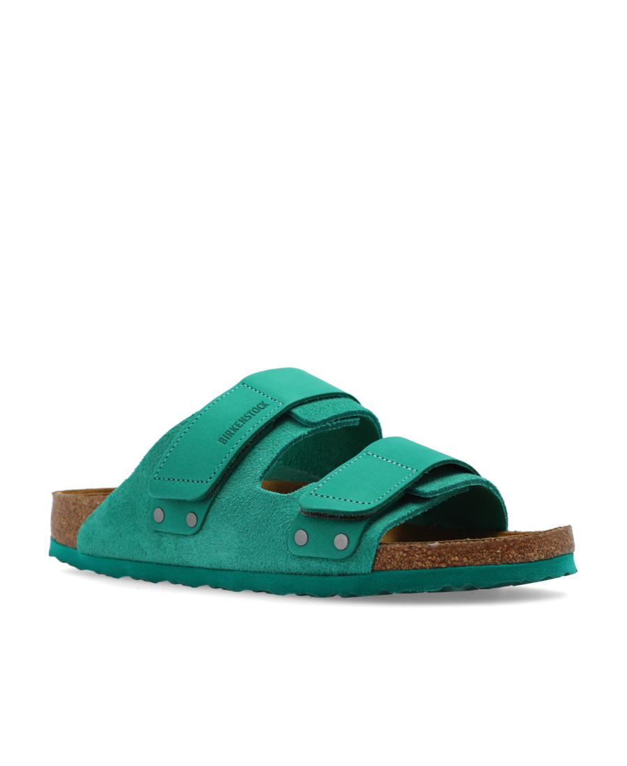 Birkenstock Uji Touch-strap Suede Sandals In Green