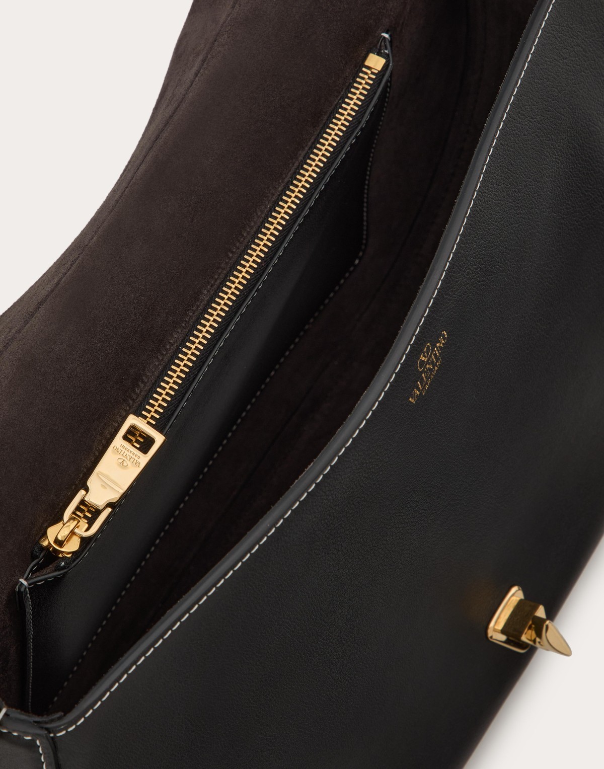 Valentino Medium Ohval Leather Shoulder Bag In Black