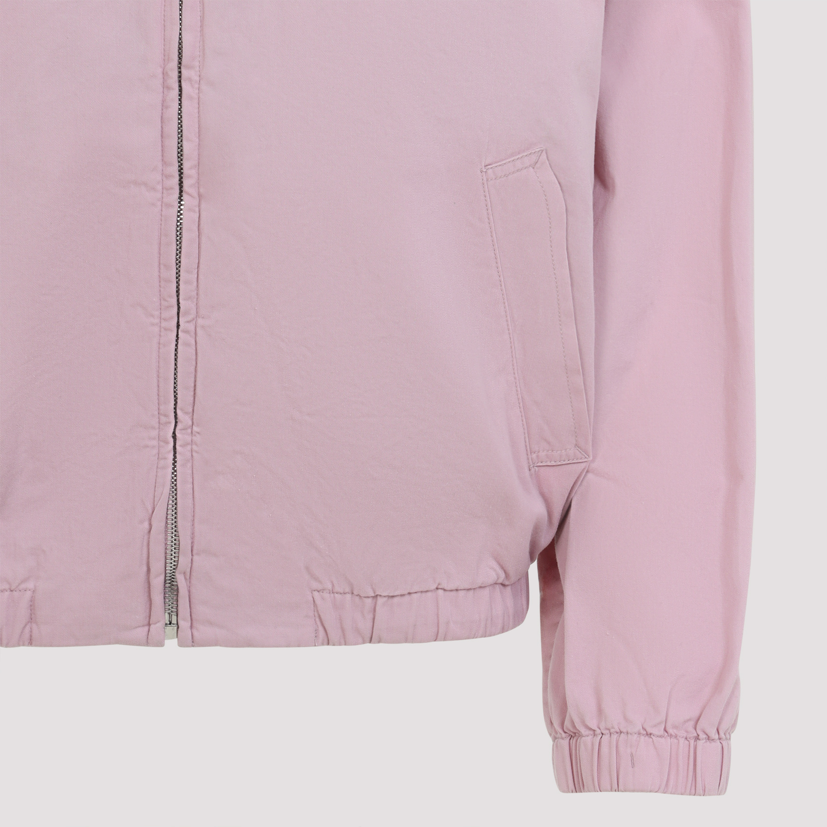 Prada Cotton Jacket With Pointed Collar And Pockets In Pink