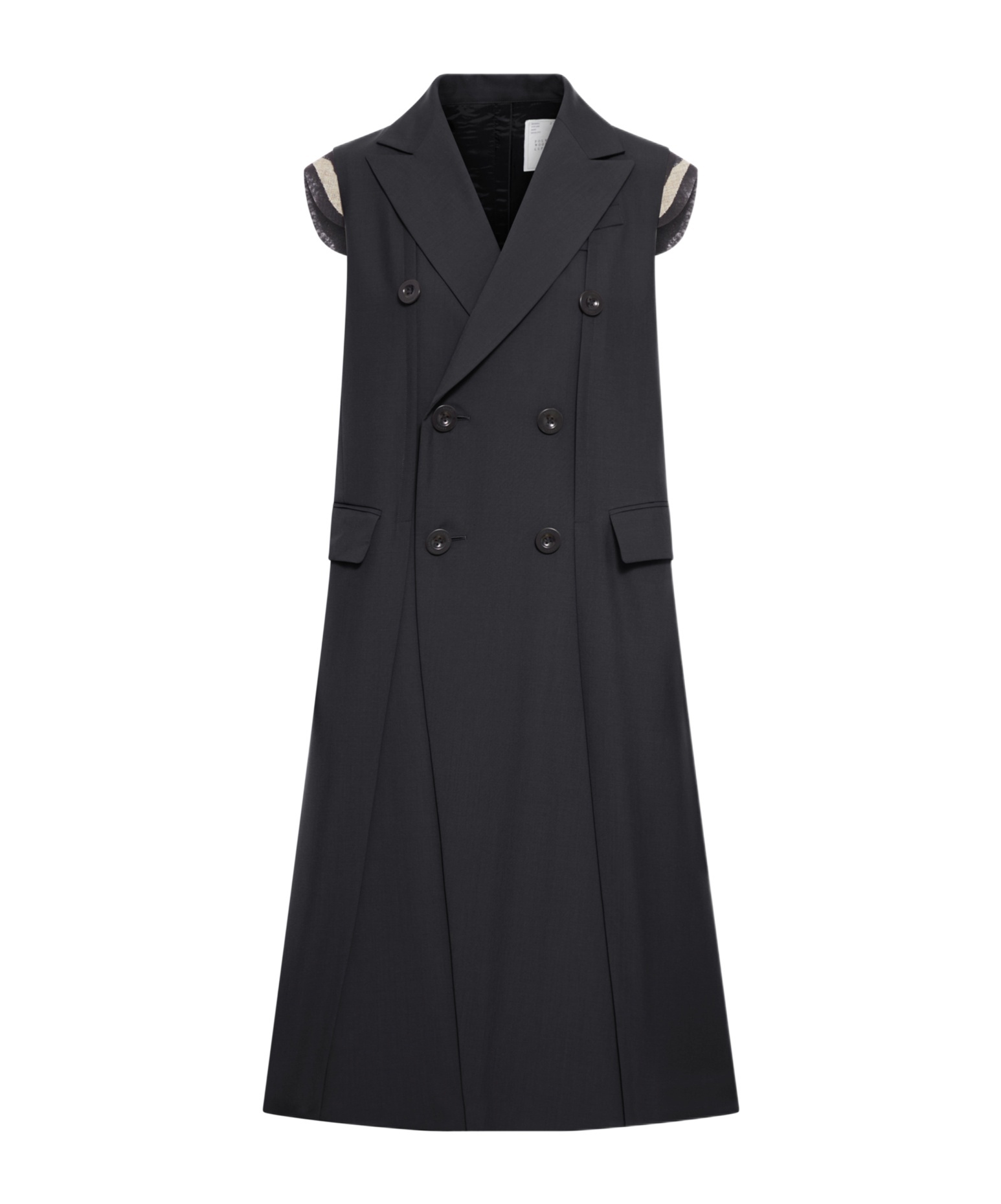Sacai Black Polyester Blend Vest In Black
