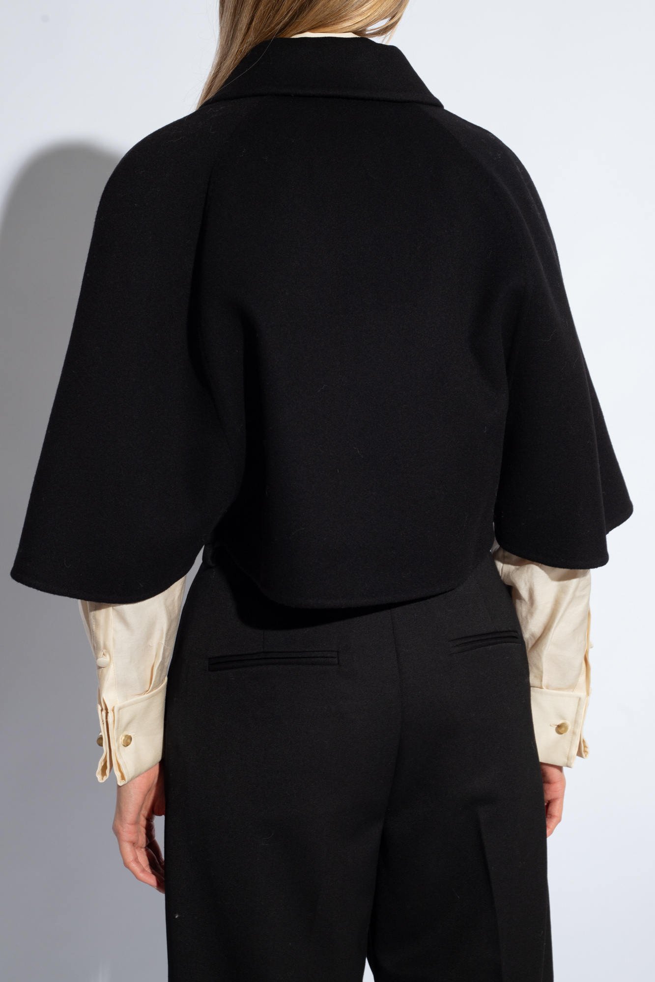 Max Mara Double-breasted Cloak In Black