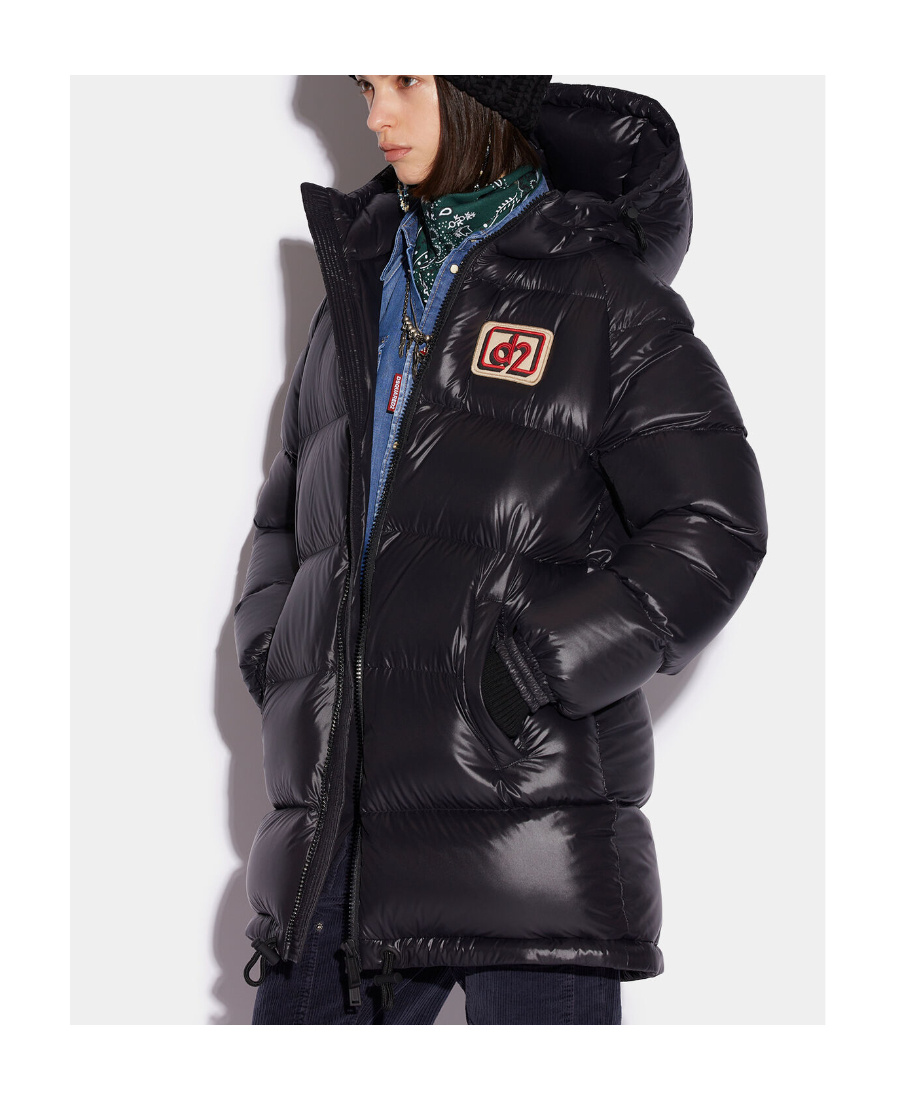 Shop Dsquared2 Logo-patch Padded Coat In Black