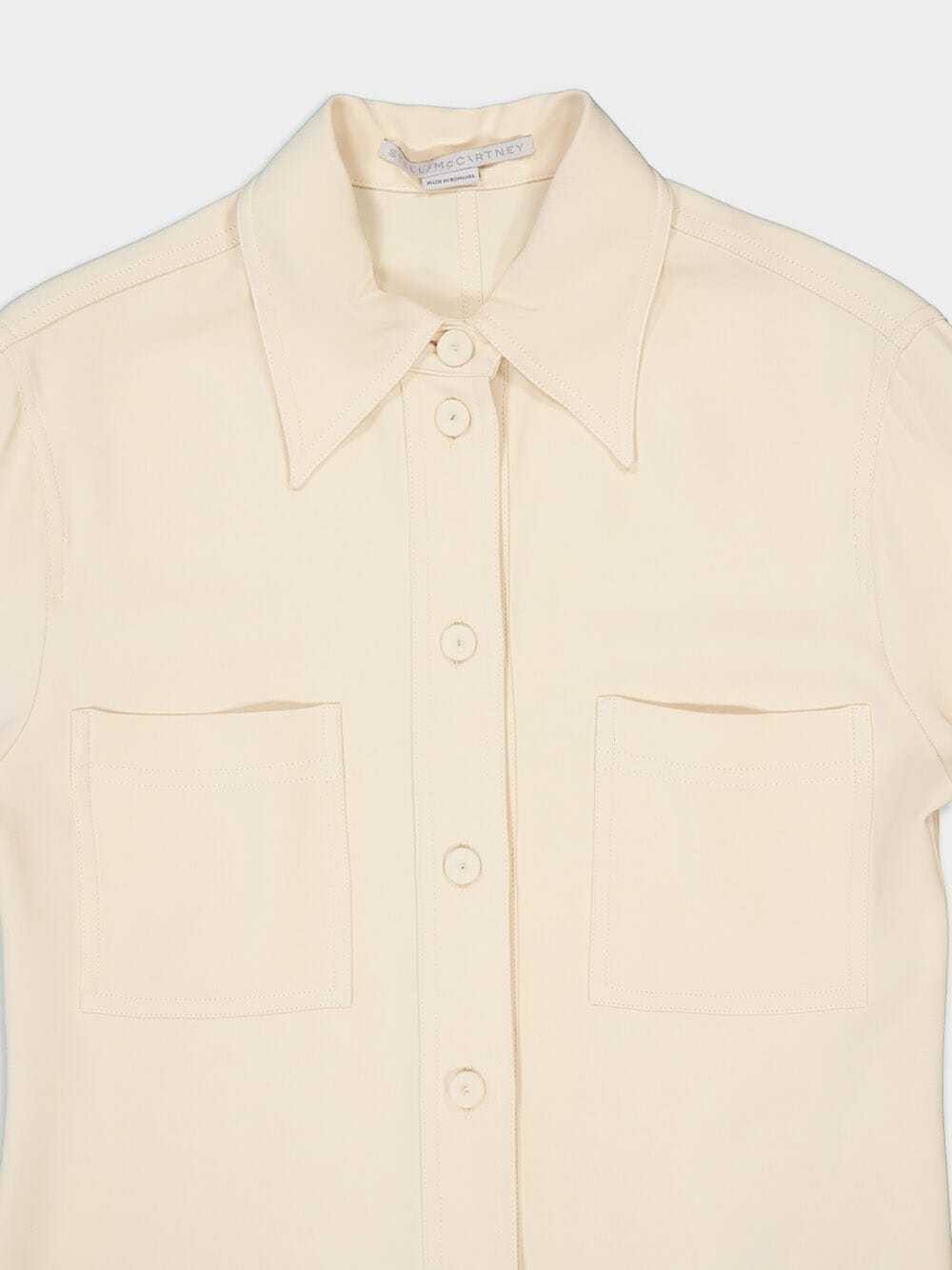 Stella Mccartney Long-sleeved Buttoned Shirt In White