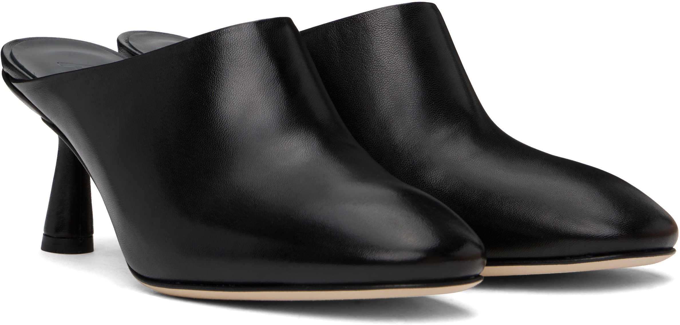 Aeyde Mila Nappa Leather Mules In Black