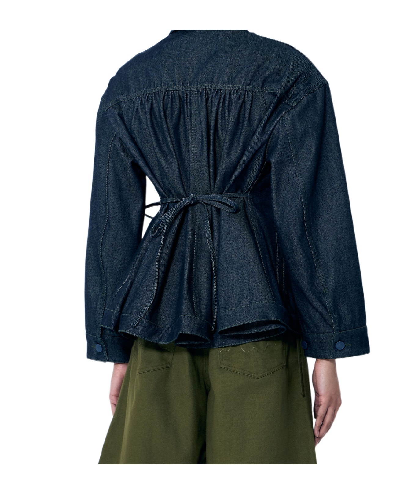 Cecilie�bahnsen Long-sleeved Denim Jacket In Black