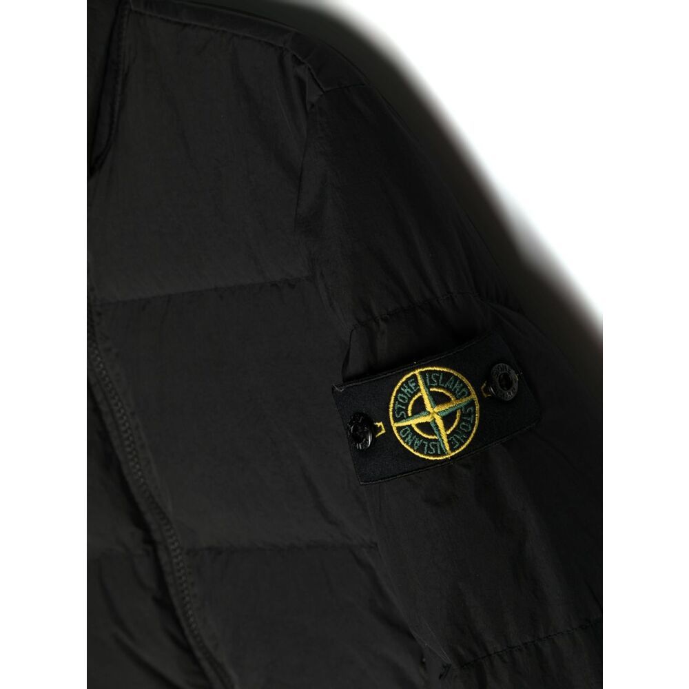 Stone Island Compass-motif Padded Jacket In Black