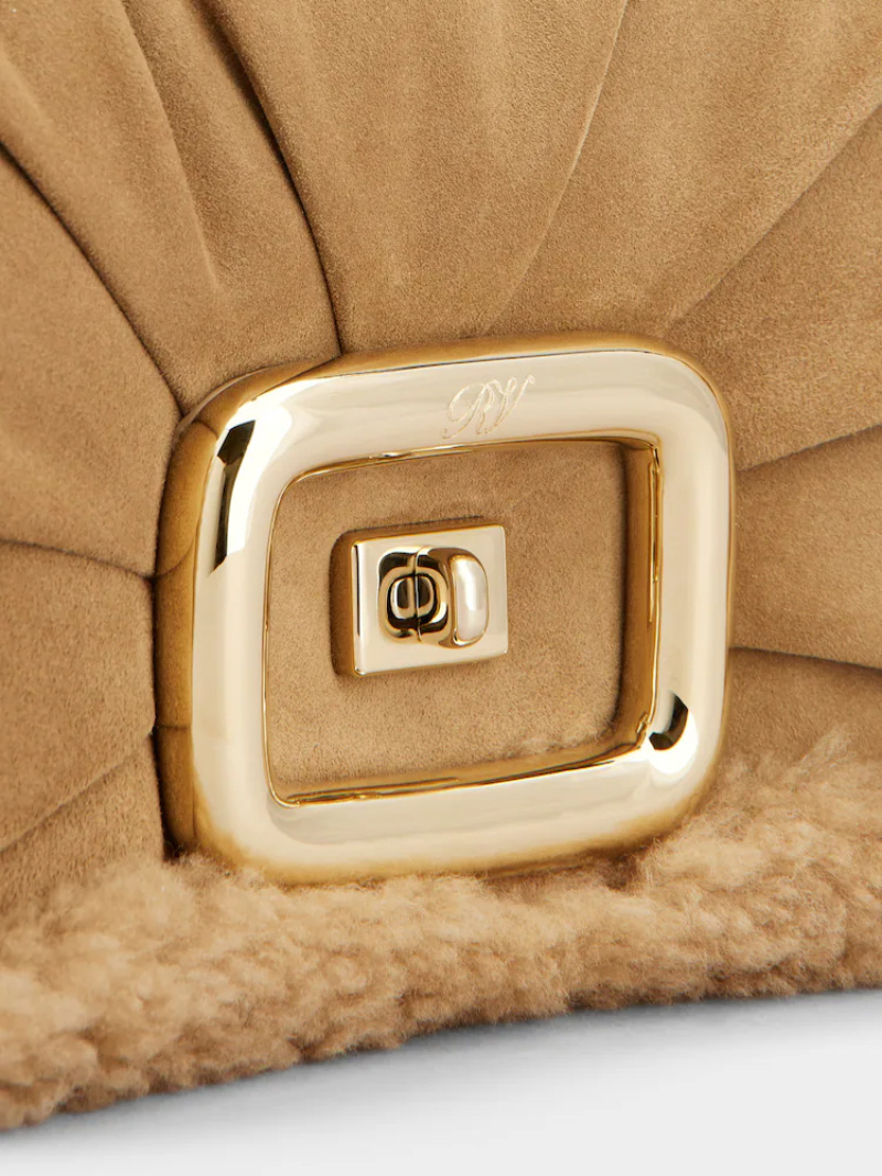 Roger Vivier Vic' Choc Flap Shoulder Bag In Brown