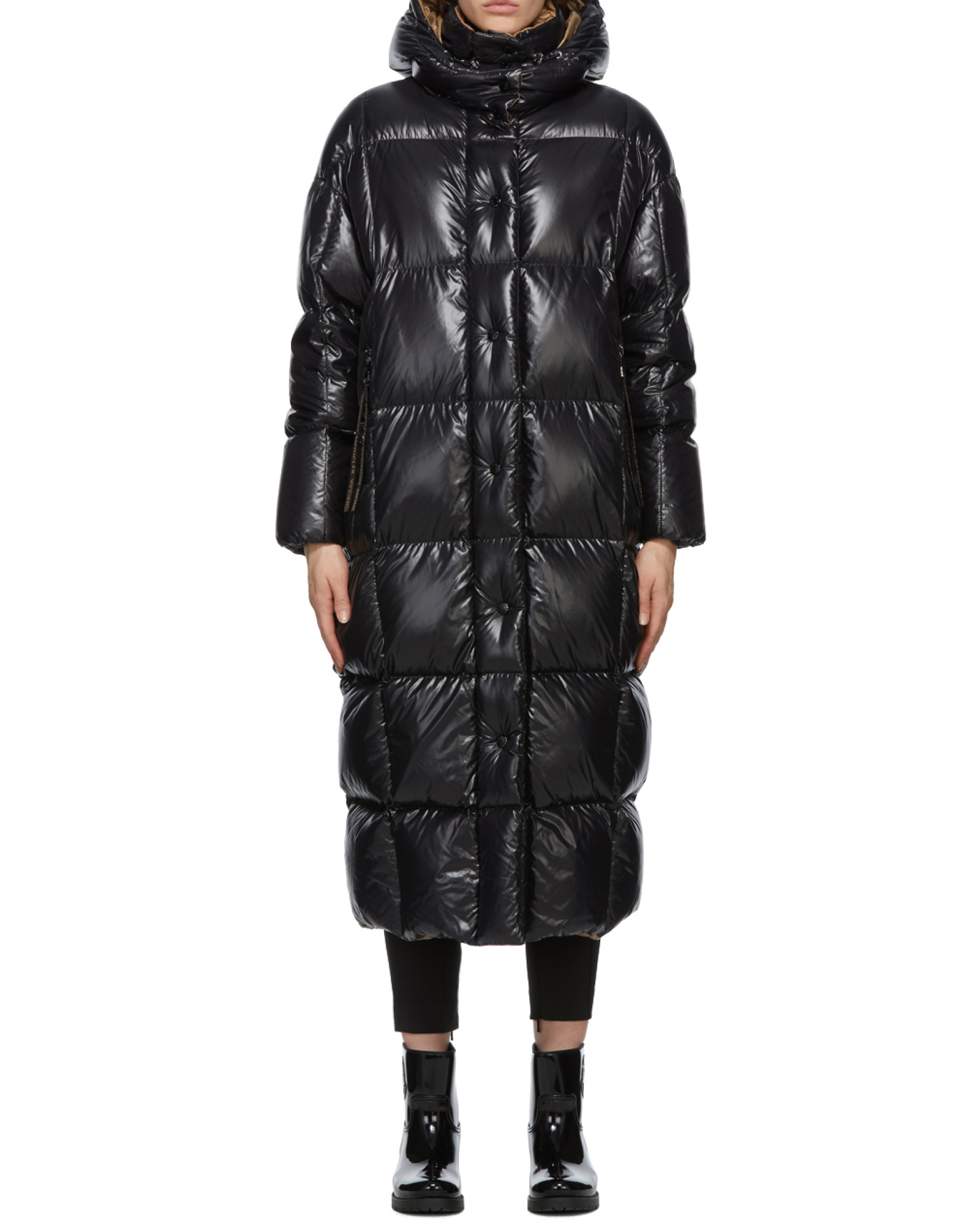 Moncler Parnaiba Hooded Long Down Jacket In Multi