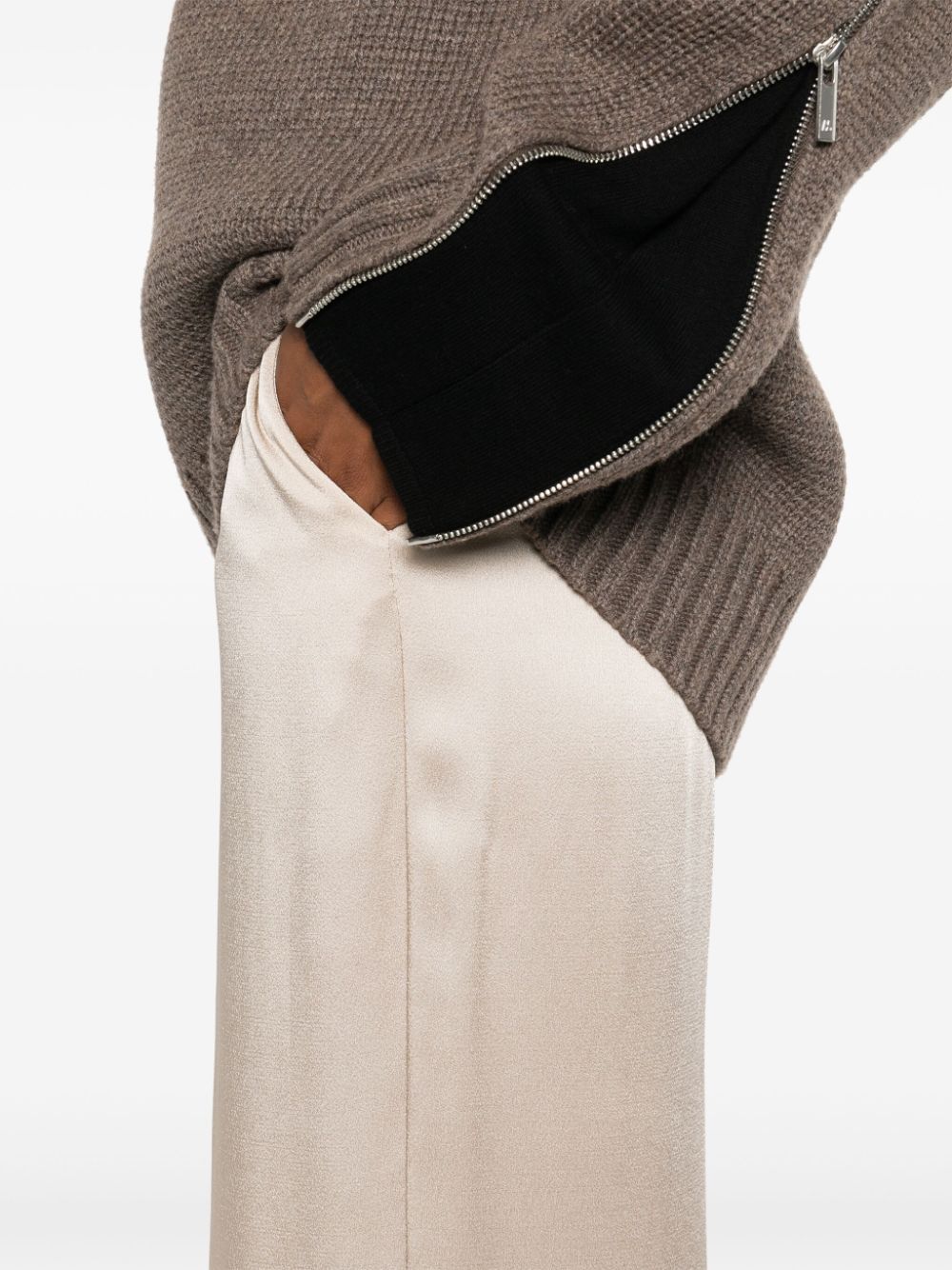 Herno Satin Pants In Neutral