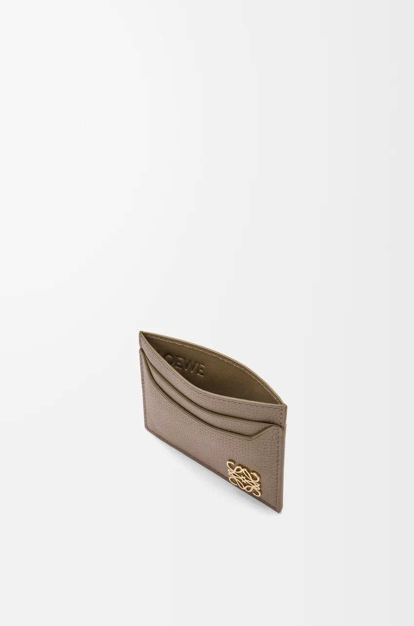 Loewe Anagram Plain Cardholder In Pebble Grained Calfskin In Brown