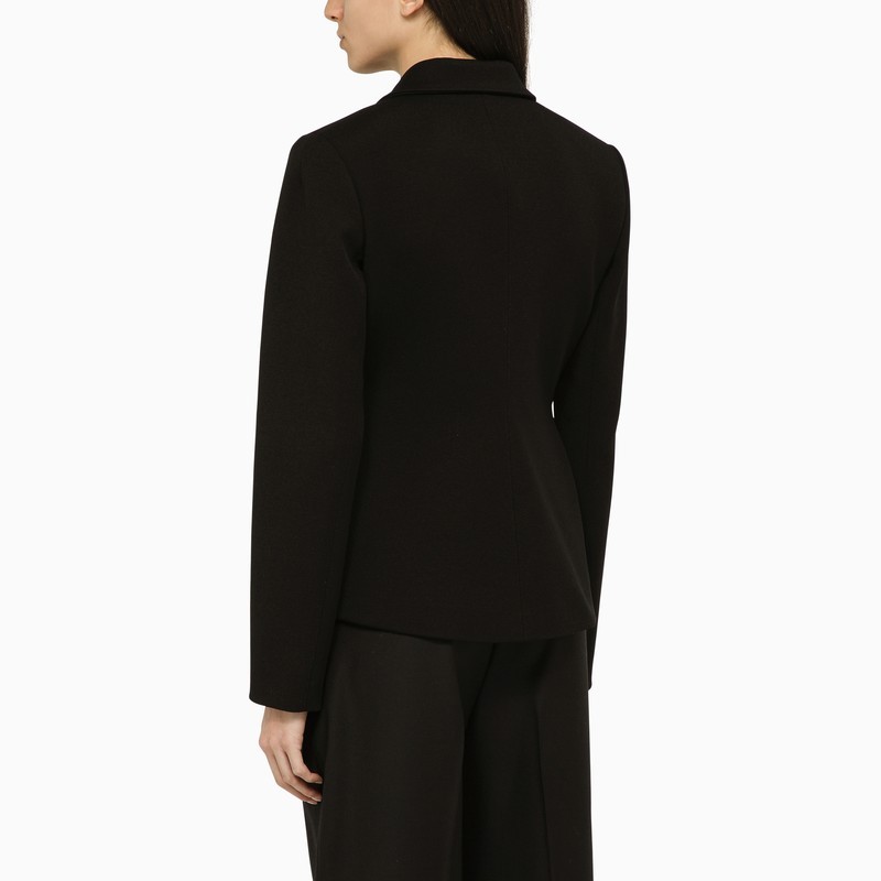 Alaïa Black Double-breasted Jacket In Wool Blend In Black