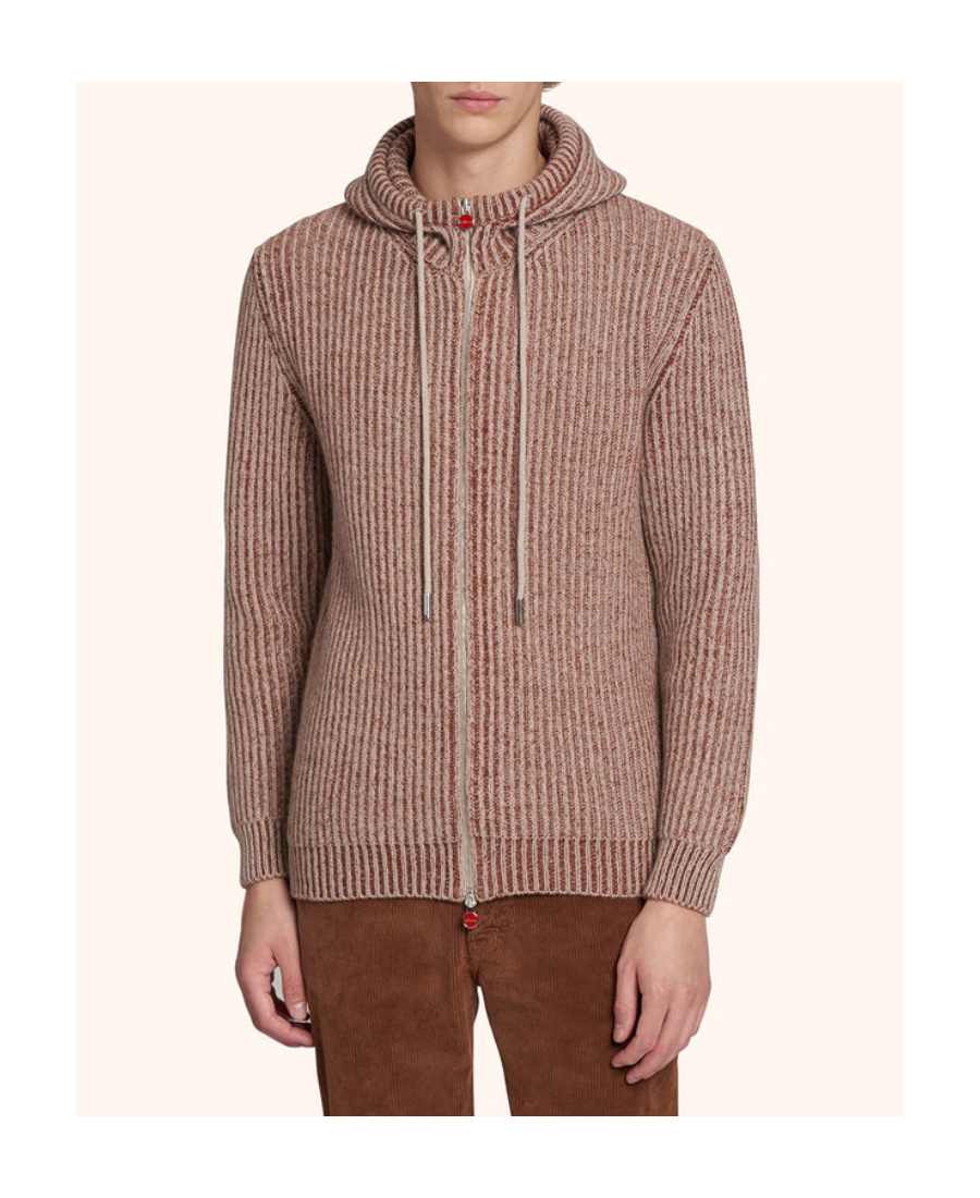 Shop Kiton Cashmere Knitted Cardigan In Brown