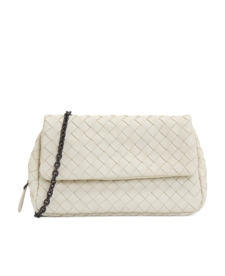Shop Bottega Veneta Flip Shoulder Bag In White