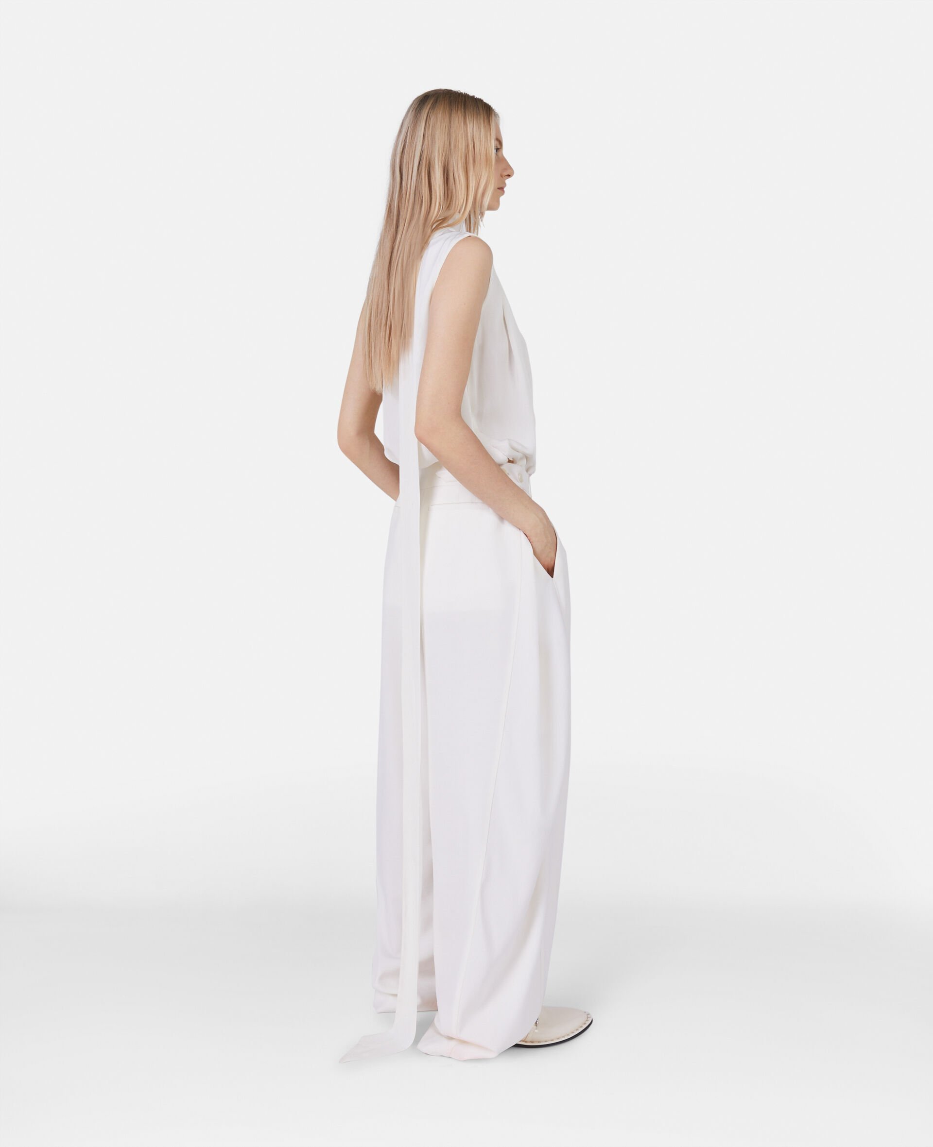 Shop Stella Mccartney One-shoulder Neck-strap Blouse In White