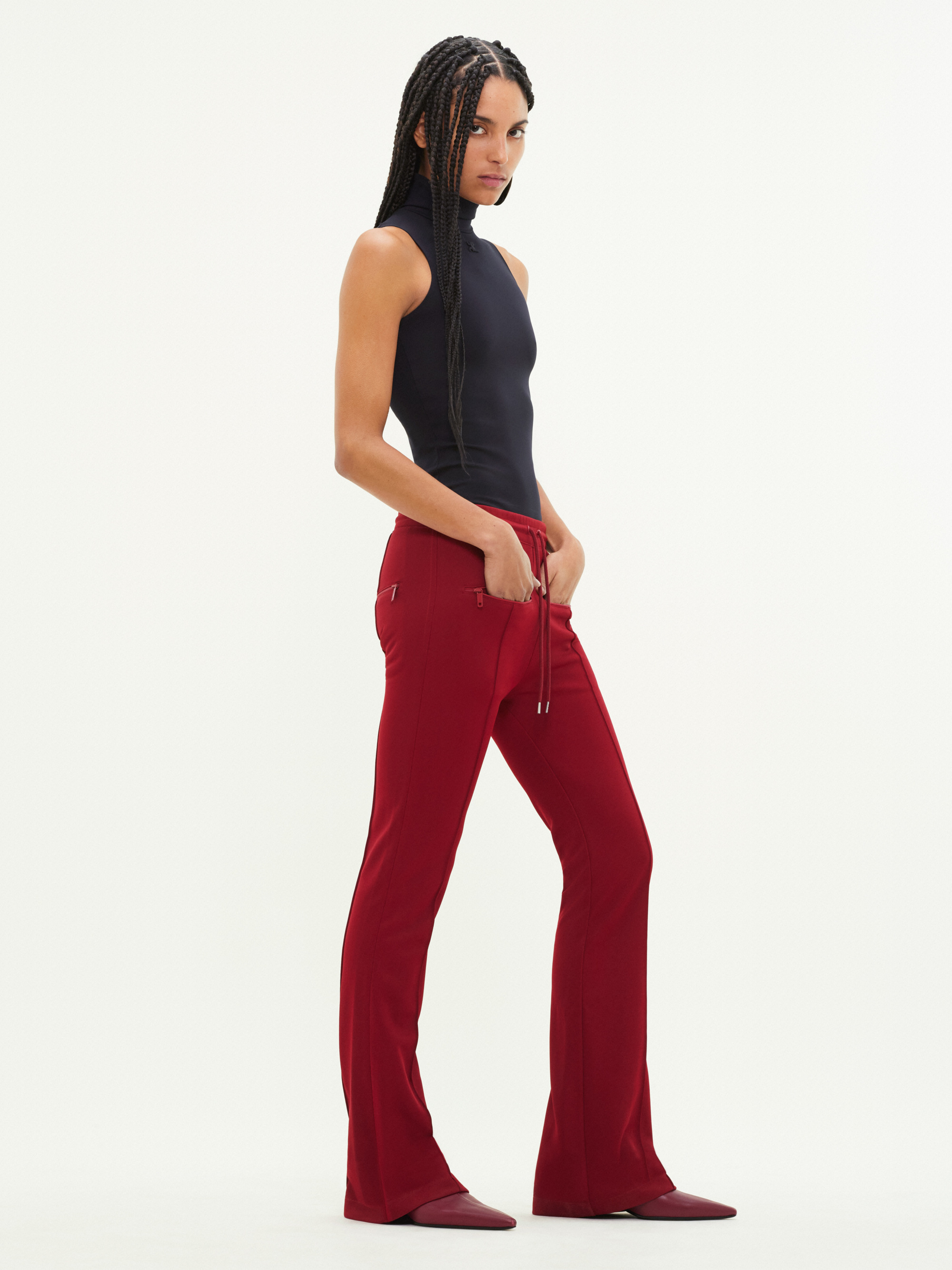 Courrèges Techno Jersey High-neck Bodysuit In Black