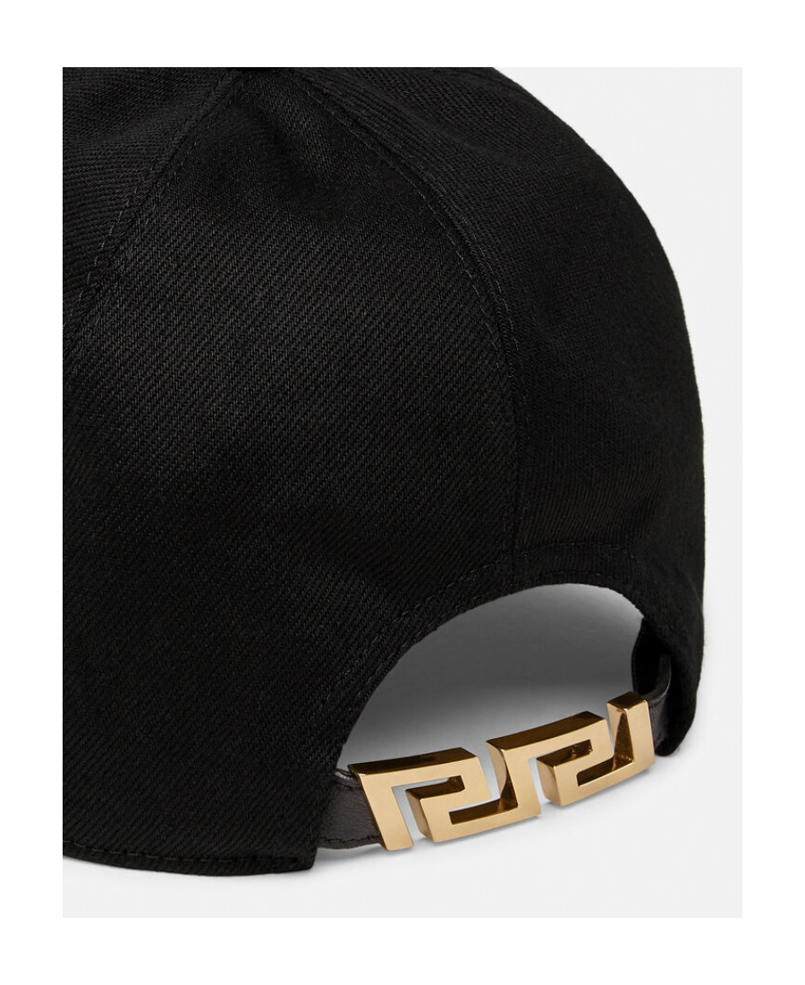 Versace Greca Logo-embroidered Baseball Cap In Black