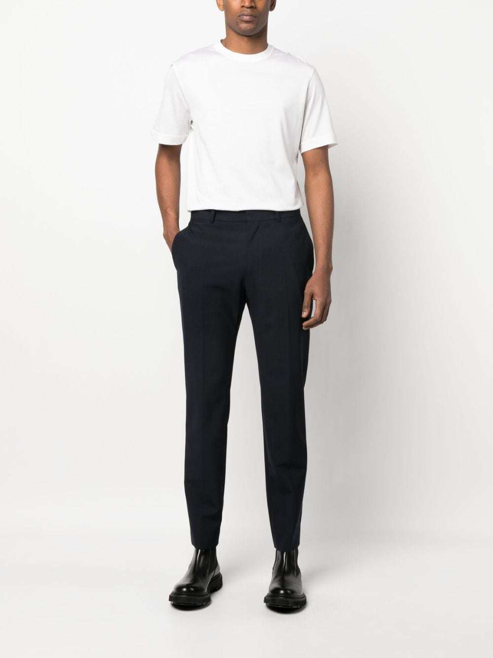 Shop Zegna Short-sleeve Silk-cotton T-shirt In White