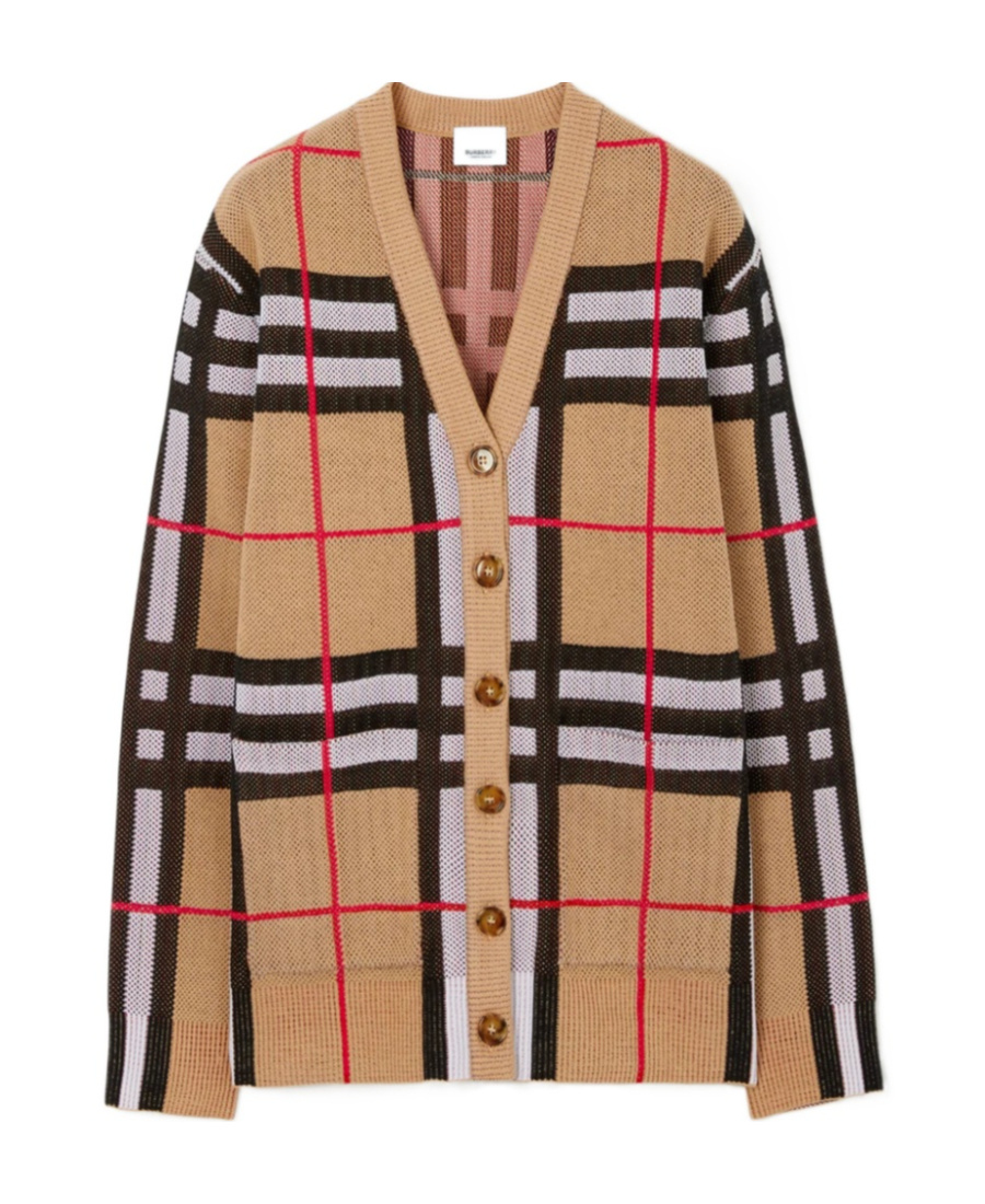 Burberry Vintage Check V-neck Cardigan In Brown