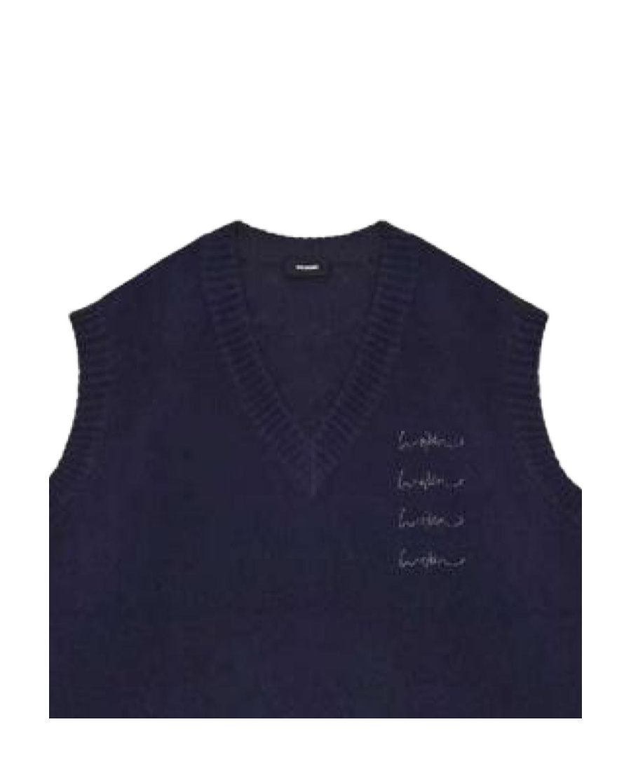 We11 Done We11done V-neck Knitted Vest In Black