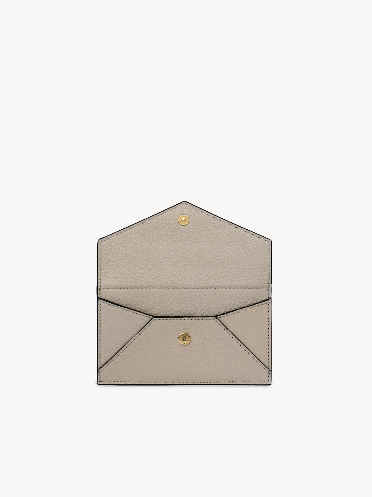 Chloé Small Envelope Purse With Card Slots In Grained Leather In Neutral