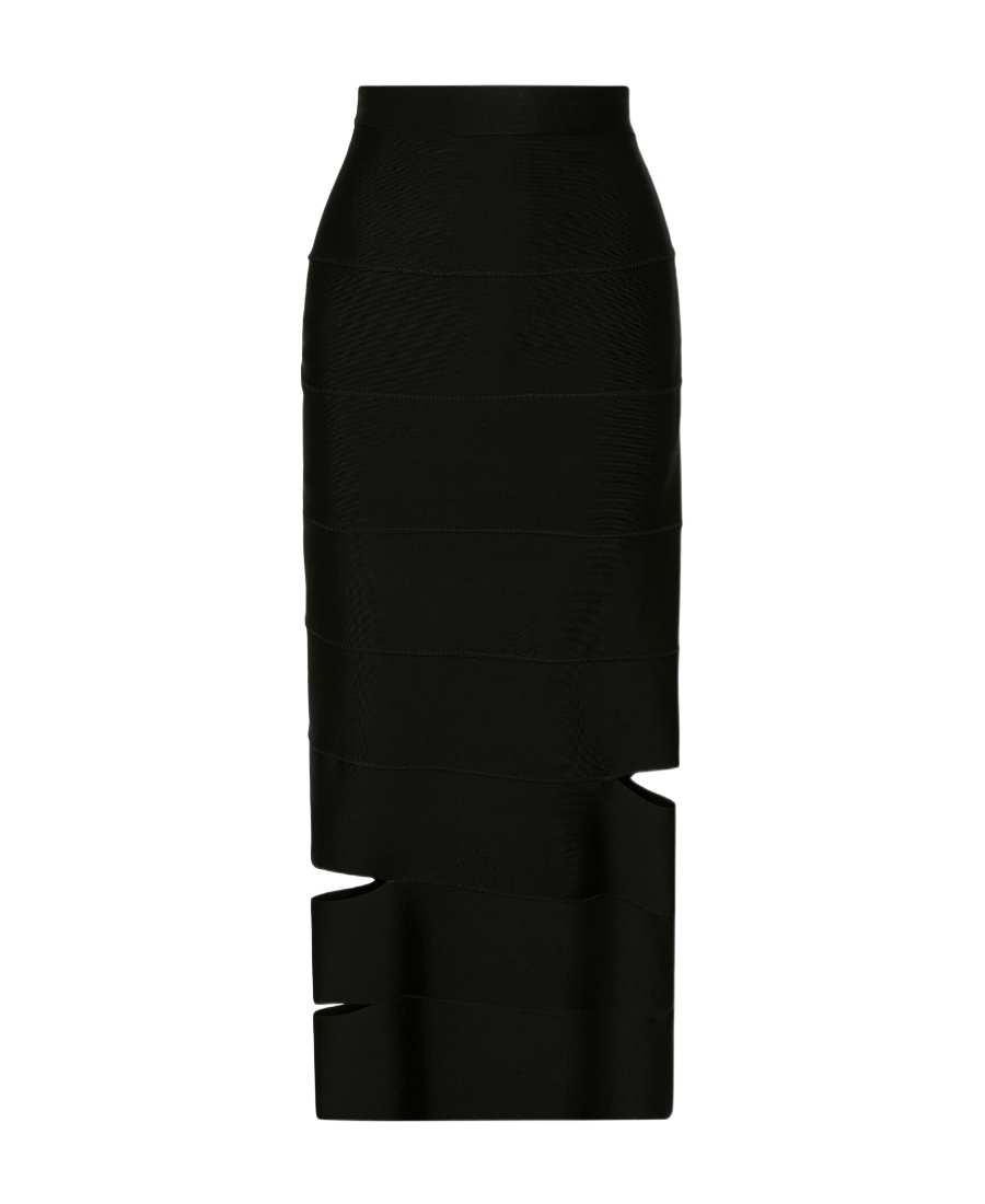 Alexander Mcqueen Bandage Pencil Skirt In Black