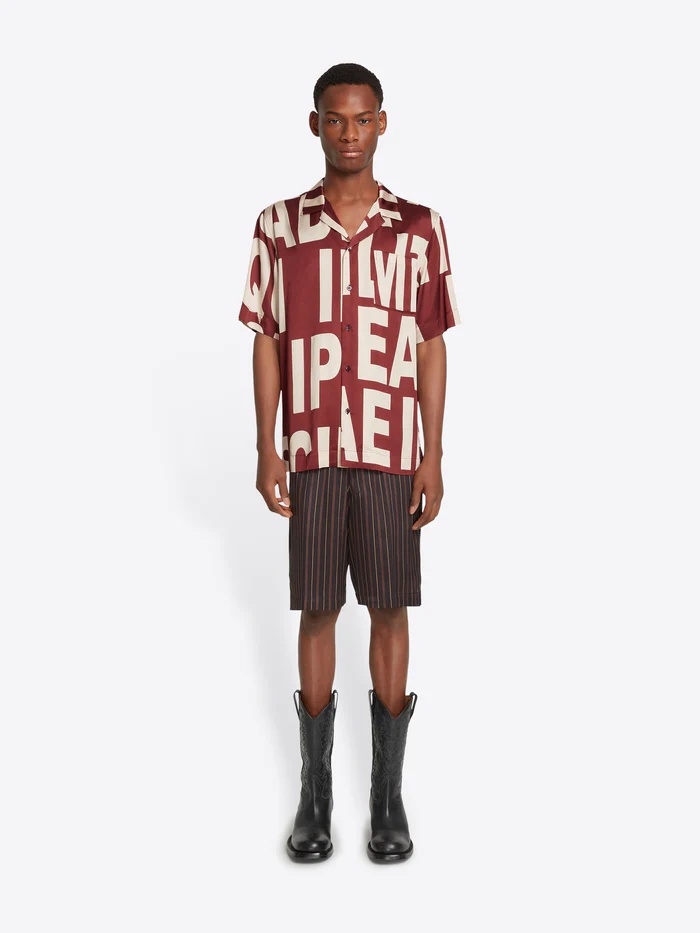 Dries Van Noten Man Shirt Burgundy Size 40 Viscose In Red