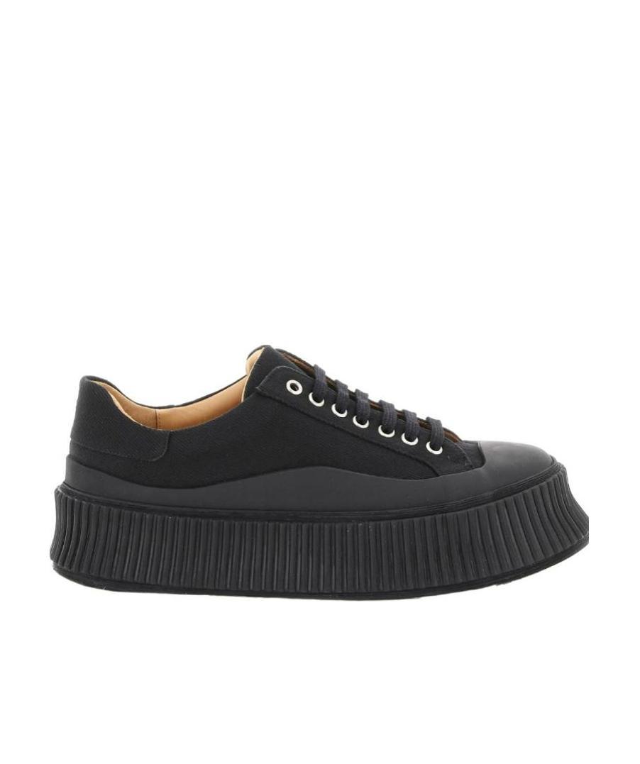 JIL SANDER CANVAS LOW-TOP CHUNKY SNEAKERS