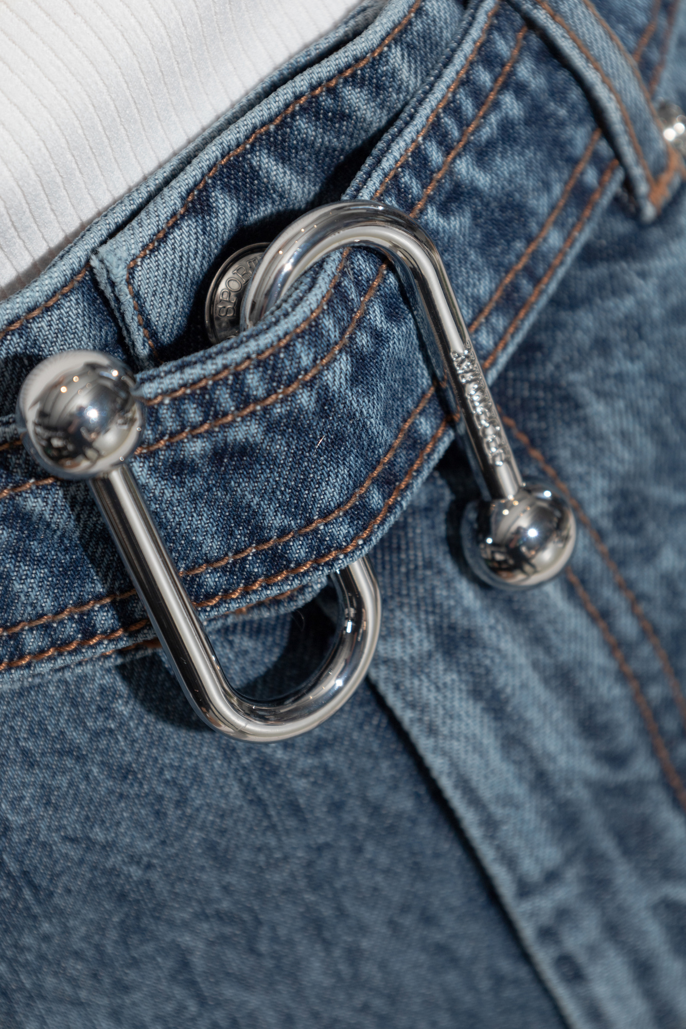 Sportmax High-rise Wide-leg Denim Trousers With Belt Loops In Blue