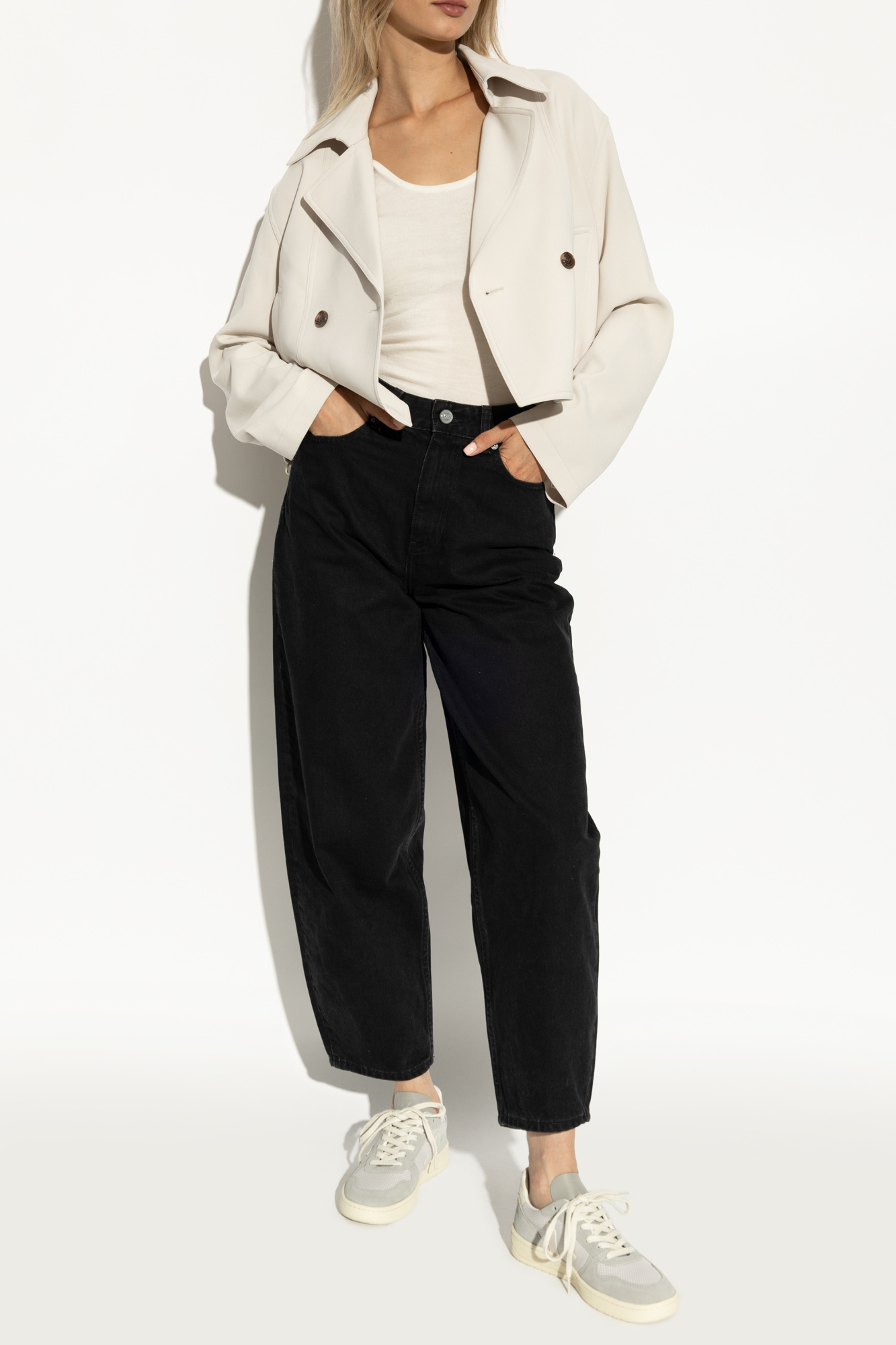 Shop Veja V10 Sneakers In Gray