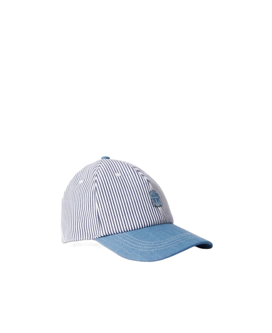 Brunello Cucinelli Striped Hat In White
