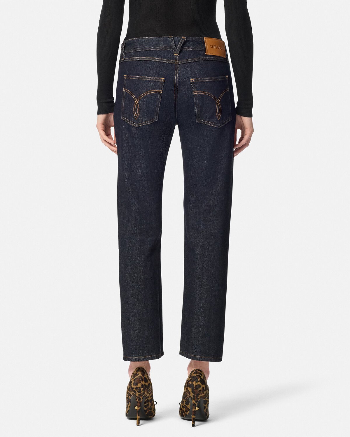 Versace Straight Jeans In Black