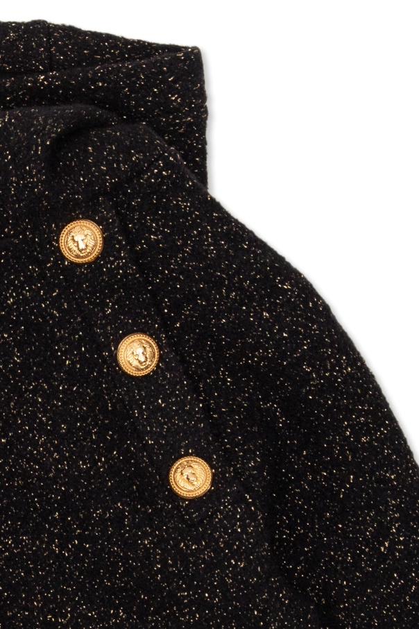 Balmain Hoodie Aus Einem Wollgemisch In Black