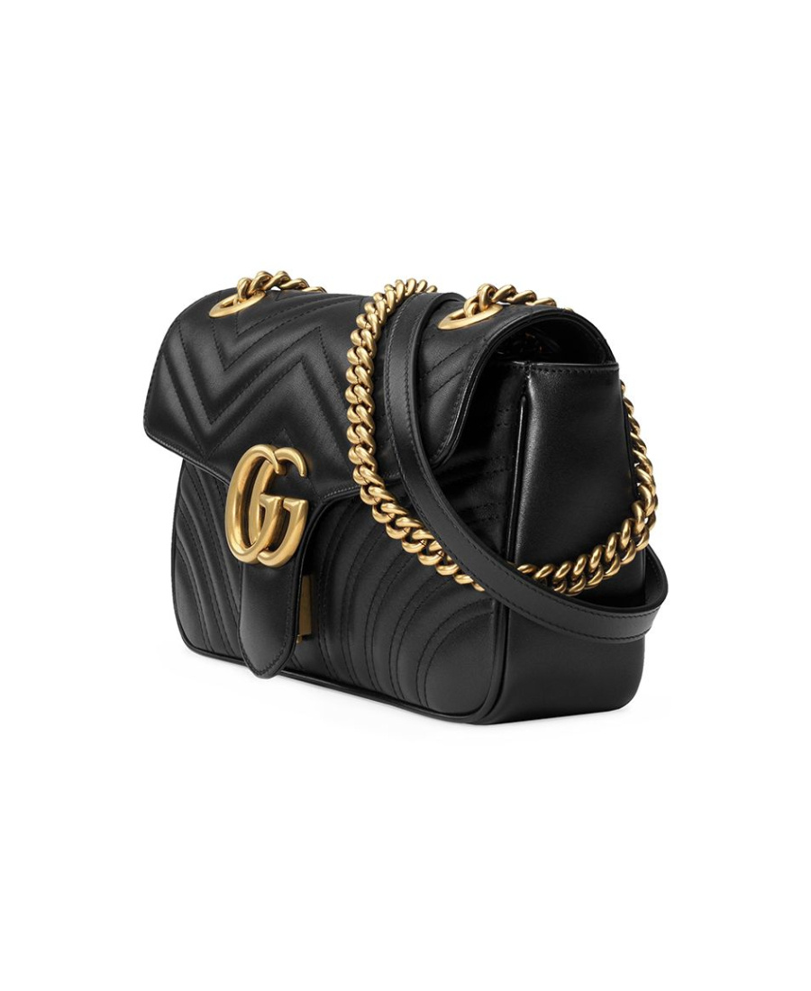Gucci Mini Gg Marmont Quilted Leather Shoulder Bag In Black