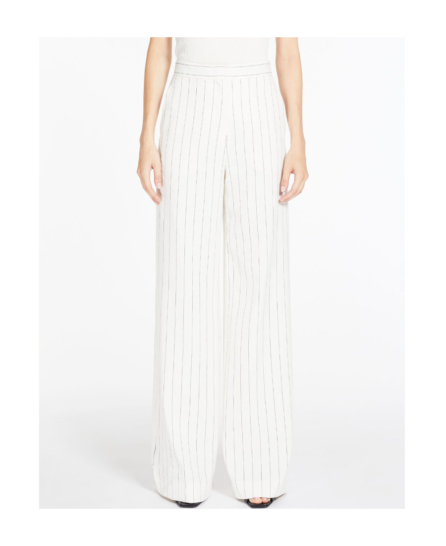 Max Mara Straight Suit Trousers In White